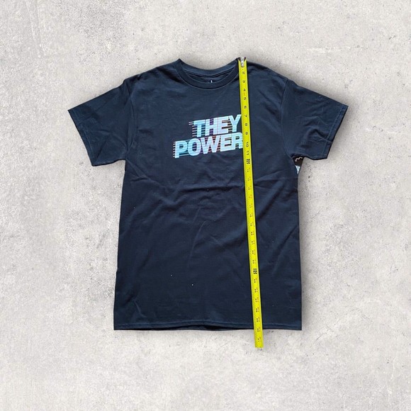 “They Power” THE PHLUID PROJECT LGBTQ PRIDE Black Rainbow T-Shirt Unisex M Black - Picture 4 of 6